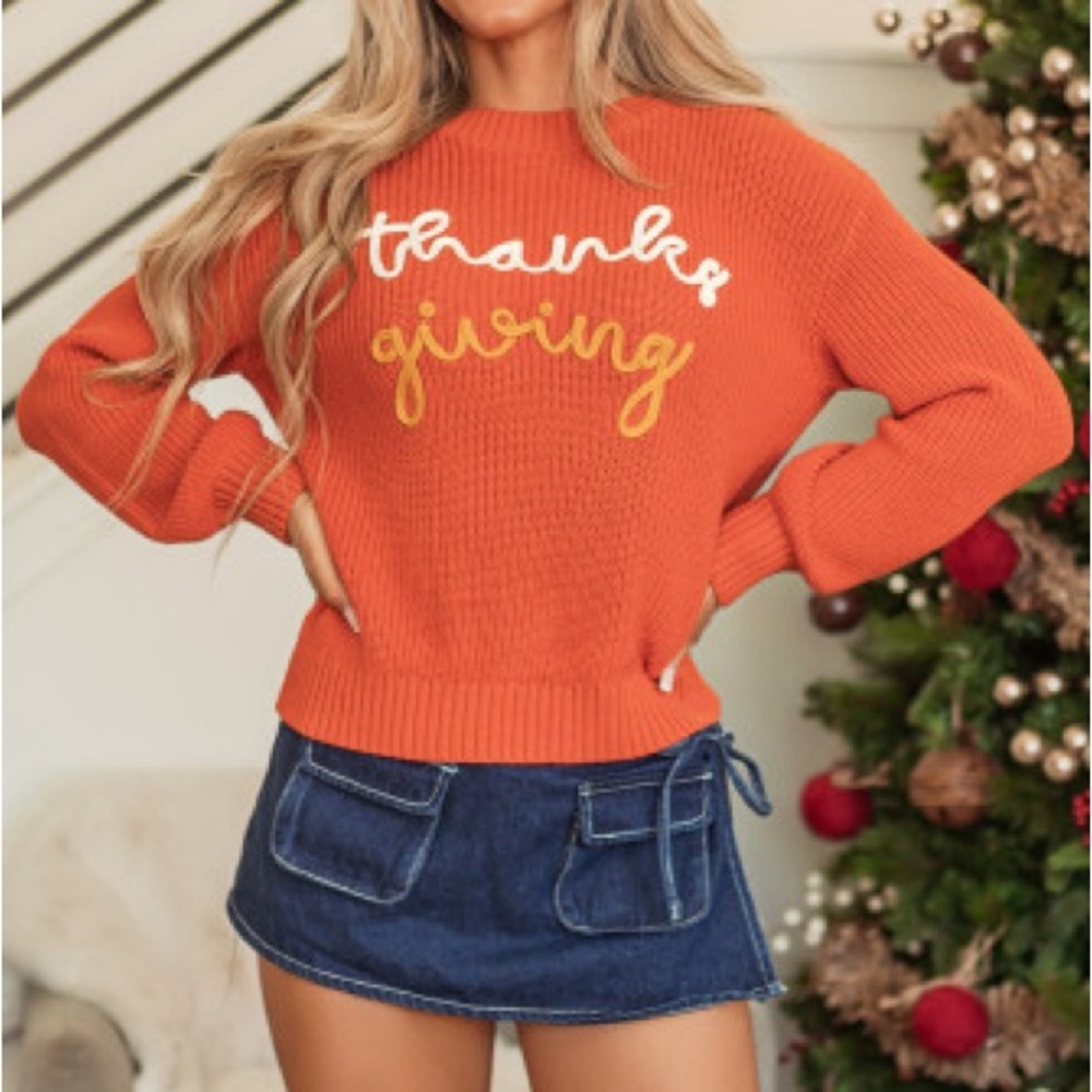 Orange Thanksgiving Sweater